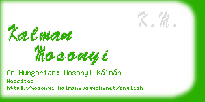 kalman mosonyi business card