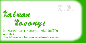 kalman mosonyi business card